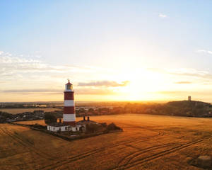 Norfolk's Happisburgh Lighthouse Square Photo Wallpaper