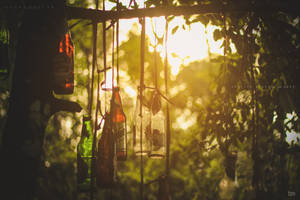 Nostalgic Bottle Wind Chimes Wallpaper