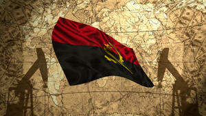 Nostalgic Cartography With Flag - Angola Wallpaper