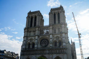 Notre Dame Towers Bottom Angle Perspective Wallpaper