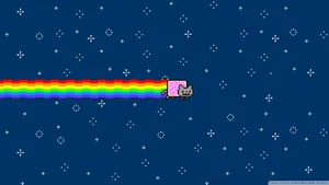 Nyan Cat Flying Through Space Wallpaper