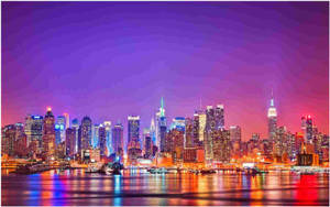 Nyc Aesthetic Night Lights Wallpaper