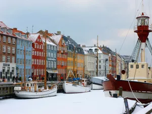 Nyhavn Harbor Winter Frozen Sea Wallpaper