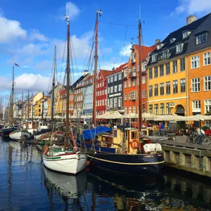 Nyhavn Quay Boats Houses Wallpaper