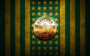 Oakland Athletics Golden National Flag Wallpaper