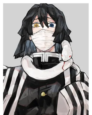 Obanai Iguro Watercolor Art Wallpaper