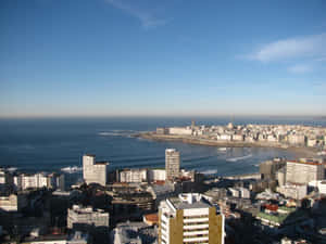 Ocean And Buildings Corunna Wallpaper