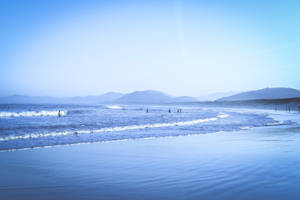 Ocean Blue Waters And Mountains Wallpaper