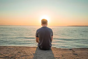 Ocean Calm Man Wallpaper