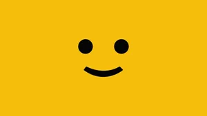 Ocher Yellow Happy Smiley Wallpaper