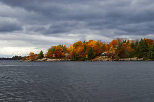 October Autumn Forest Lake Wallpaper