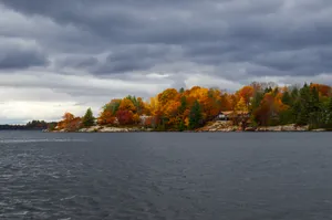 October Autumn Forest Lake Wallpaper