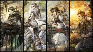 Octopath Traveler Cyrus H'aanit Tressa Alfyn Wallpaper