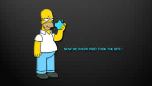 Odd Homer Biting Apple [wallpaper] Wallpaper