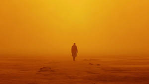 Officer K (ryan Gosling) Walking Through A Post-apocalyptic Desert In Blade Runner 2049 Wallpaper