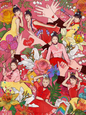 Oh My Girl Posing During Their 'coloring Book' Album Promotion Wallpaper