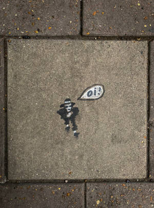 Oi Man Minimalist Street Art Wallpaper