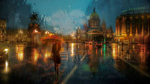 Oil Painted Portrait Of St Petersburg Wallpaper