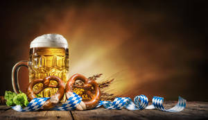 Oktoberfest Beer And Pretzels Wallpaper