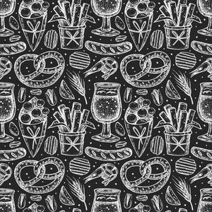 Oktoberfest Meals Pattern Wallpaper