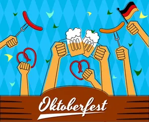 Oktoberfest Raised Hands Art Wallpaper