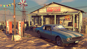 Old Abandoned Gas Station Wallpaper