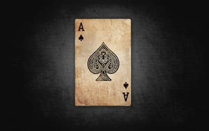 Old Ace Card Black Canvas Spotlight Wallpaper