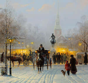 Old Boston Winter Wallpaper