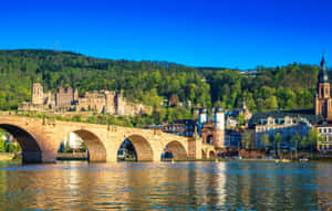 Old Bridge With Heidelberg Castle View Wallpaper