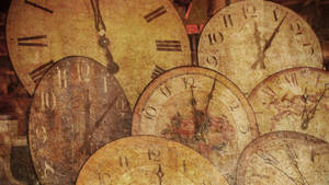 Old Clocks Vintage Aesthetic Laptop Wallpaper