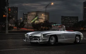 Old Mercedes Two Door Sports Car Wallpaper