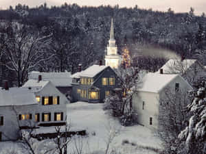 Old Winter Village Wallpaper