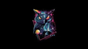 Oled 4k Half Geometric Owl Wallpaper
