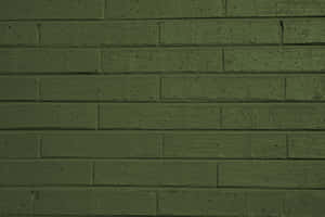 Olive Greenaesthetic Desktop Brick Wall Wallpaper