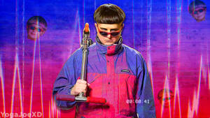 Oliver Tree Scooter On Shoulders Wallpaper