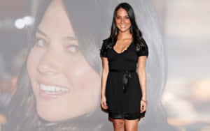 Olivia Munn Black Dress Event Wallpaper