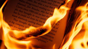 On Fire Book Page Wallpaper