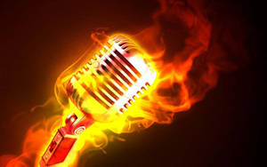 On Fire Microphone Wallpaper