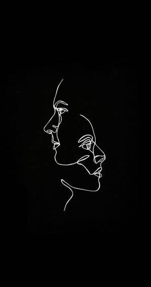 One Line Drawing Facing Away Wallpaper