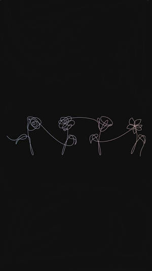 One Line Drawing Flower Series Wallpaper