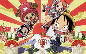 One Piece Characters With Luffy Funny Wallpaper