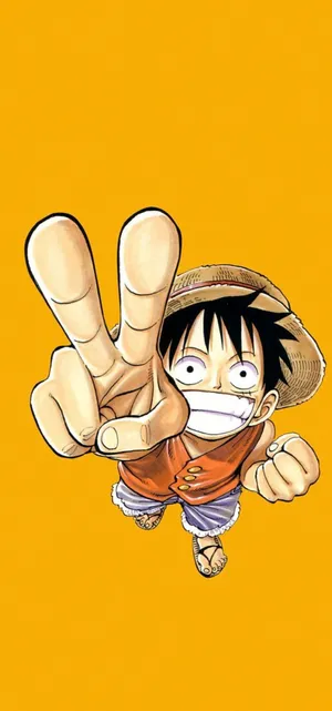 One Piece Luffy Iphone Piece Sign Digital Art Wallpaper