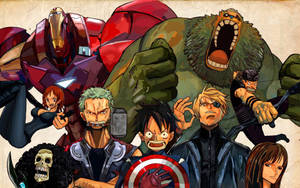 One Piece Marvel Crossover Wallpaper