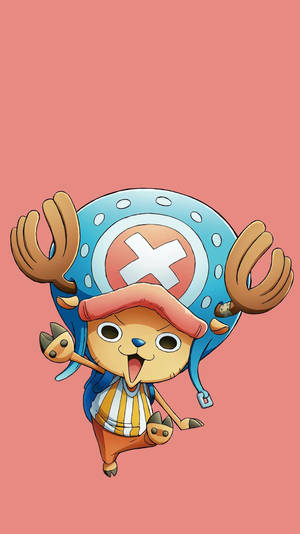 One Piece Phone Chopper On Peach Background Wallpaper