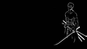 One Piece's Zoro Background Black Wallpaper