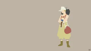 One Piece Usopp Beige Background Wallpaper