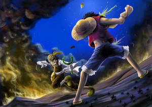 One Piece Usopp Vs Luffy Wallpaper