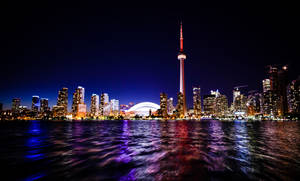 Ontario Buildings At Night Time Wallpaper