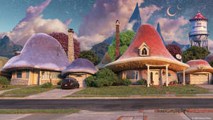 Onward Mushroom-shaped Houses Wallpaper