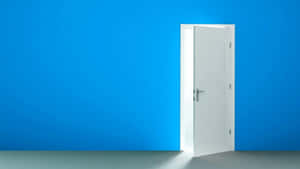 Open Door Blue Wall Wallpaper